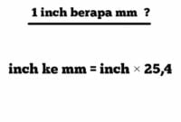 1 inch berapa mm