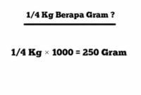 1/4 kg berapa gram