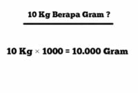 10 kg berapa gram