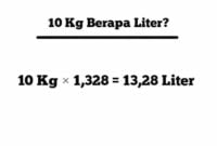 10 kg berapa liter