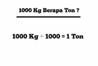 1000 kg berapa ton