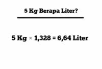 5 kg berapa liter