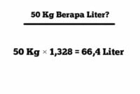 50 kg berapa liter