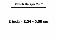 2 inch berapa cm