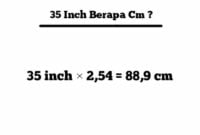 35 inch berapa cm