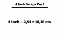 4 inch berapa cm
