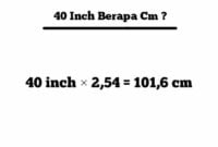 40 inch berapa cm