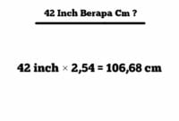 42 inch berapa cm