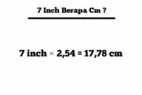 7 inch berapa cm